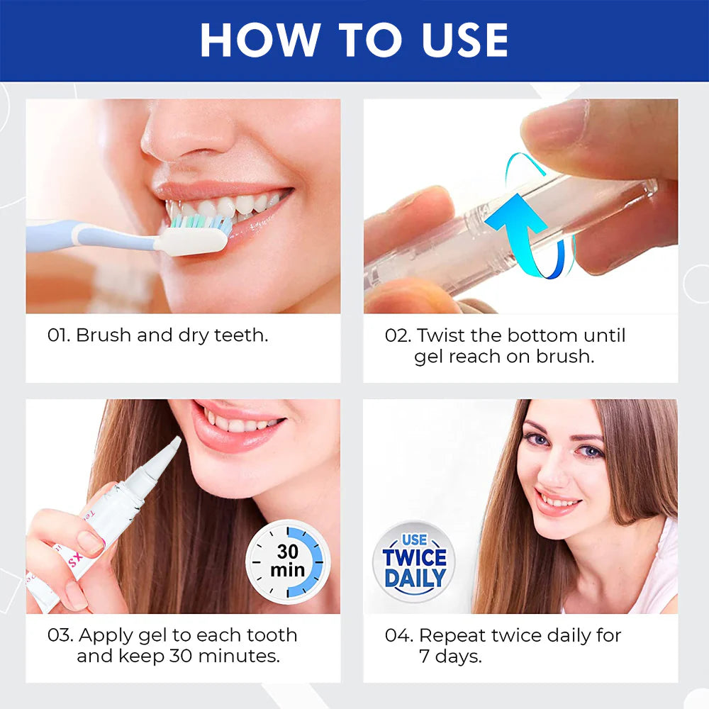 LÁPIZ BLANQUEADOR DENTAL - Elimina manchas - Dientes hasta 4 tonos más blancos en 1 semana
