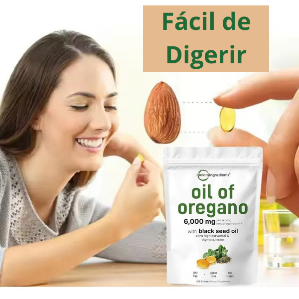 Aceite de Orégano (Cápsulas Softgel - 6000 Mg 60 unidades) - Antioxidante y Antiinflamatorio - Mayor bienestar corporal en 14 días 🌿💚