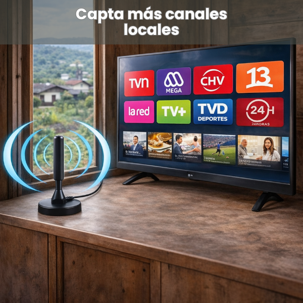 📡  Antena TV Digital Compacta – Sintoniza canales HD de señal abierta – Sin Pagar Cable Mensual