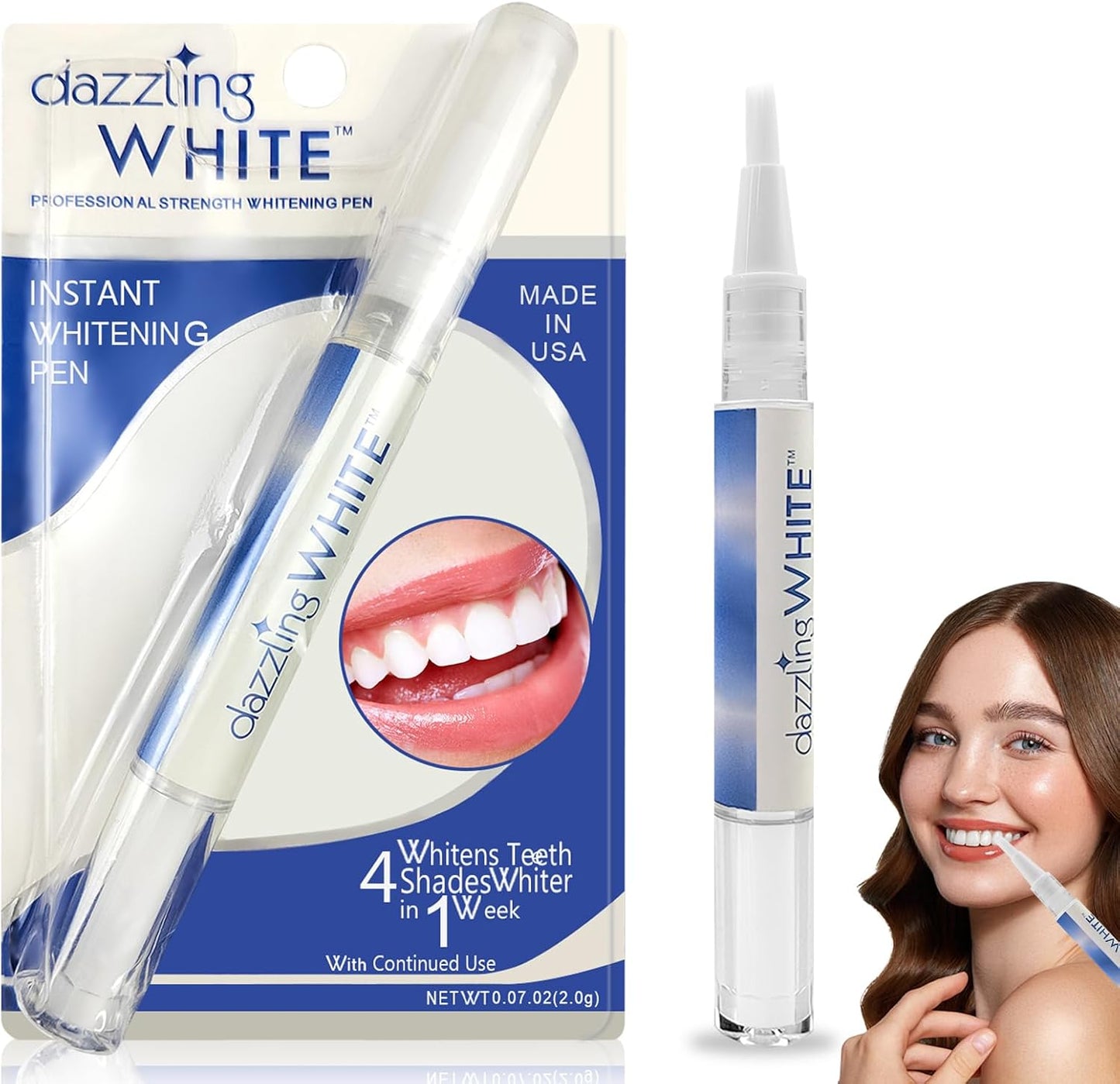 LÁPIZ BLANQUEADOR DENTAL - Elimina manchas - Dientes hasta 4 tonos más blancos en 1 semana