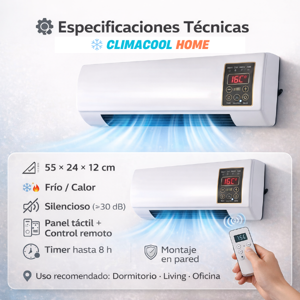 Calefactor Eléctrico ❄️ CLIMACOOL HOME 🌞 - Confort frío y calor todo el año con un solo equipo
