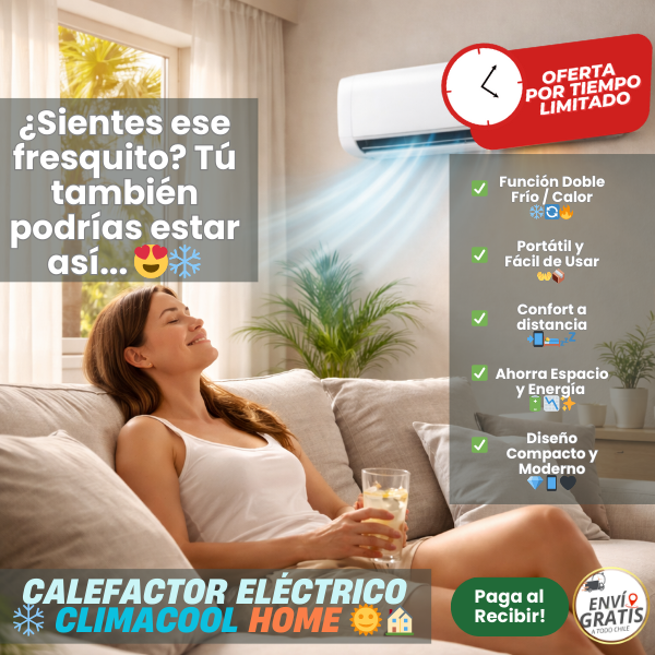 Calefactor Eléctrico ❄️ CLIMACOOL HOME 🌞 - Confort frío y calor todo el año con un solo equipo