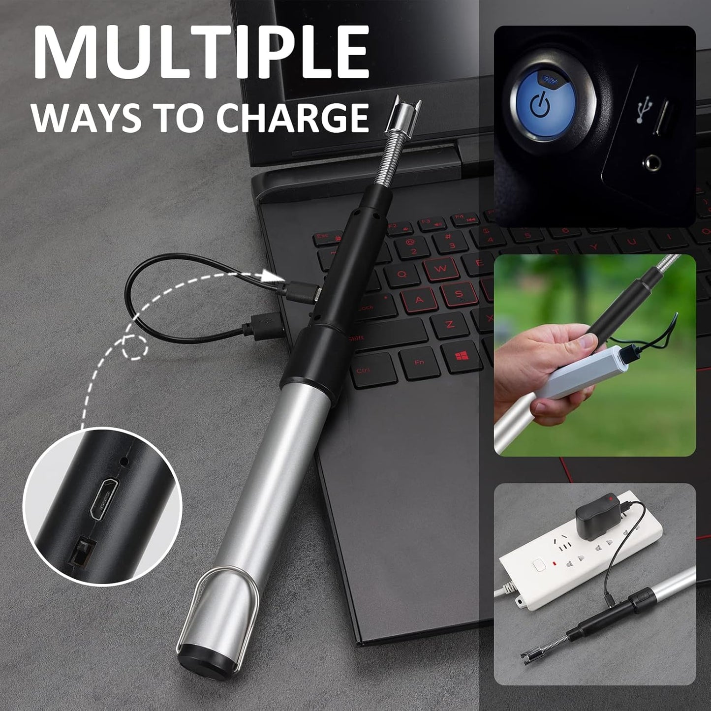 ENCENDEDOR ELÉCTRICO ANTIVIENTO - Enciende sin llama ni gas - Protege tu hogar y el medio ambiente