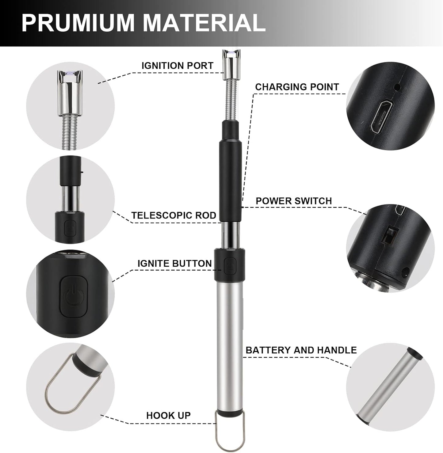 ENCENDEDOR ELÉCTRICO ANTIVIENTO - Enciende sin llama ni gas - Protege tu hogar y el medio ambiente