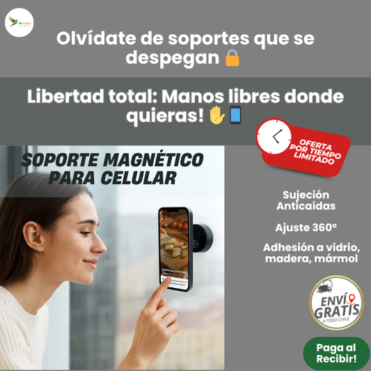 Soporte Magnético MAGLOCK 360 - Manos libres en cualquier superficie lisa