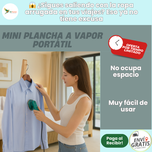 MINI PLANCHA A VAPOR PORTÁTIL - Planchado rápido sin esfuerzo - Luce tu Estilo Impecable Estés donde Estés