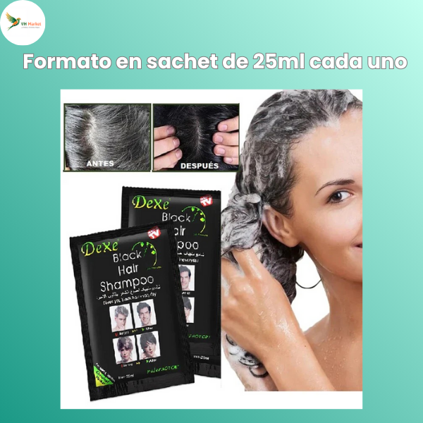 SHAMPOO CUBRE CANAS 2 EN 1 - Cubre y Nutre - Adiós a las canas en 5 minutos sin químicos agresivos