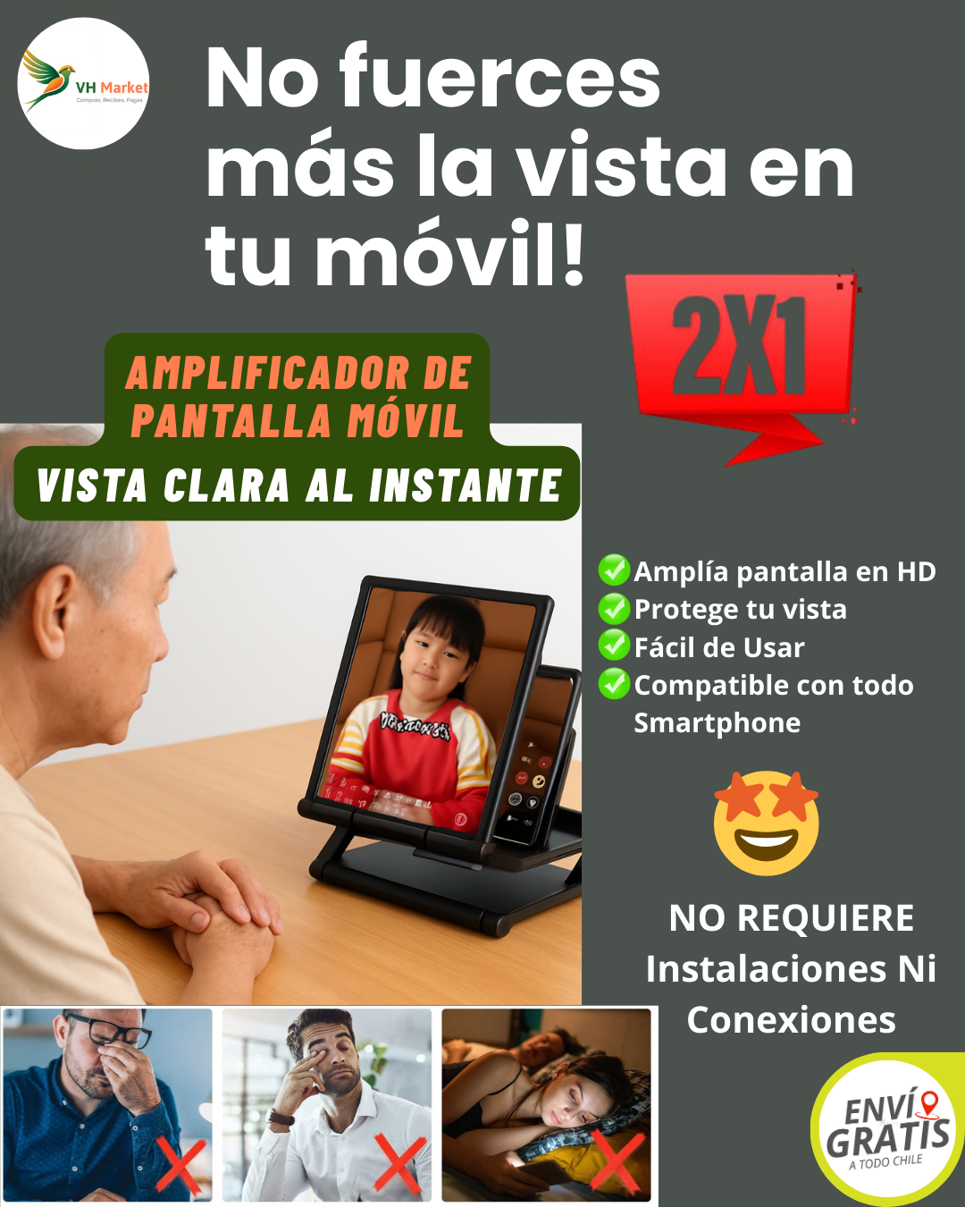 AMPLIFICADOR DE PANTALLA MÓVIL - Visualiza con claridad al instante!