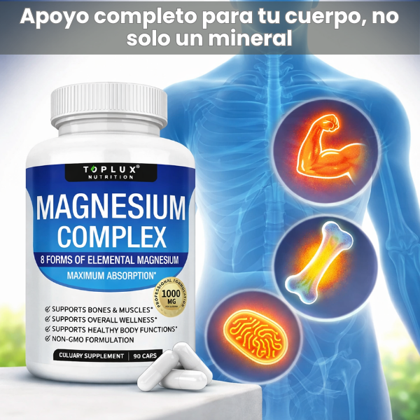 TOPLUX MAGNESIUM COMPLEX ⚡💙🔬  – Magnesio premium diseñado para máxima absorción (60 cápsulas)