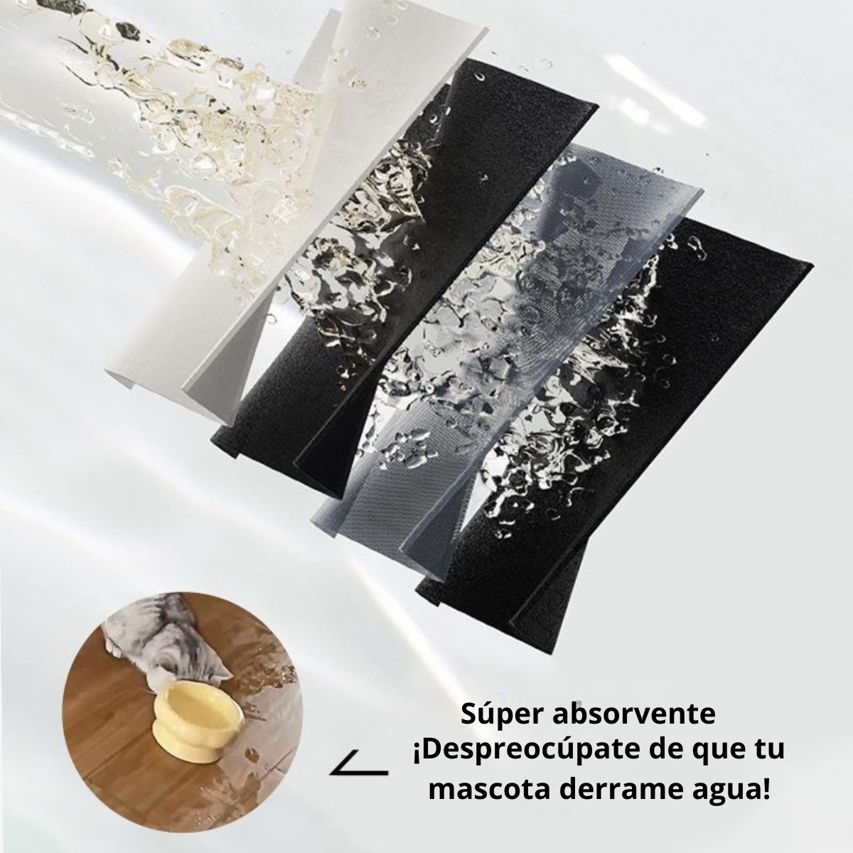 MAT DE ALIMENTACIÓN PARA MASCOTAS - Antideslizante y Absorbente - Mantén tu Hogar seco y sin manchas