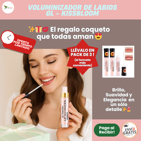 GL-KissBloom – Voluminizador de Labios irresistibles en segundos - Promo 3X1